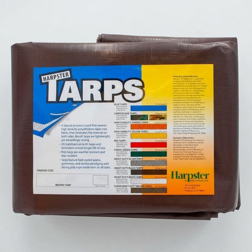 Super Heavy Duty Brown Tarp 10x12 feet, 16 mil