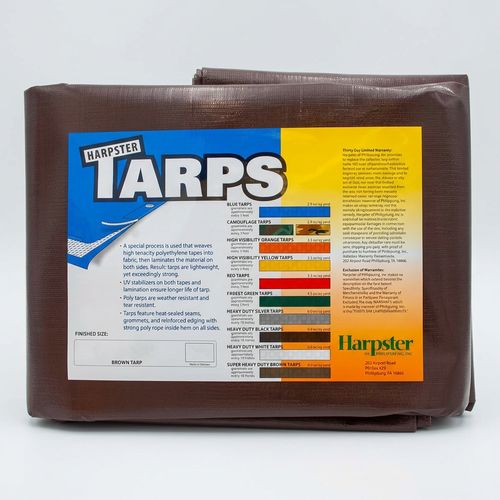 Super Heavy Duty Brown Tarp 12x25 feet, 8 oz
