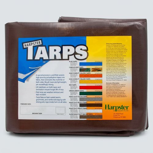 Super Heavy Duty Brown Tarp 6x8 feet, 8 oz polyethylene