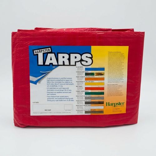 High Visibility RED Tarp 8x10 feet, 3.3 oz