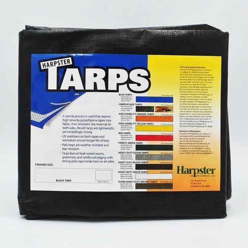 Heavy Duty Black Poly Tarp 10x30 feet, 11-12 mil